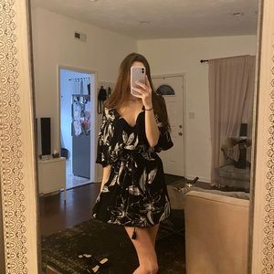 🖤 Amuse Society | Black Tie Waist Dress or Beach Cover Up Size Small